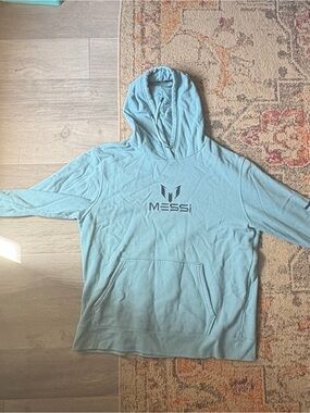 Men's Messi Light Teal Hoodie Sweatshirt